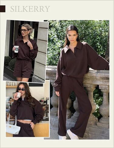 LilySilk Women Silk Terry Sweatshirt Ladies Pullover Quarter-button Placket and Polo Collar for Casual Sports in Kuwait