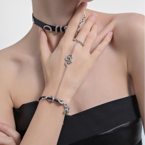 Gothic style bracelet Ring One piece accessory Fashion snake element personality bracelet women's ring M785001 in Saudi Arabia