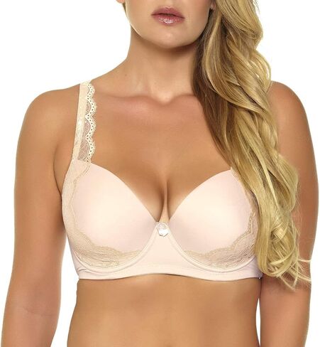 Women Plus Size Black/Beige Lace Stitch Bra in Saudi Arabia