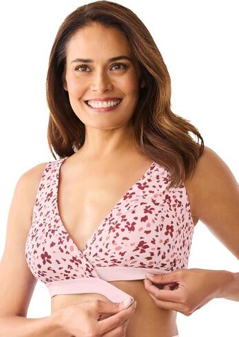 Comfort Choice Women's Plus Size Crossover Wireless Lounge Bra in Kuwait