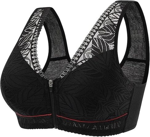 OCEANLUX Front Closure Bra for Seniors Women Zipper Up Soft Wireless Bra in Saudi Arabia