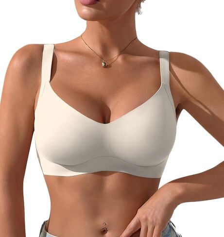 Jelly Push up Bras for Women Wireless Seamless T-Shirt Bralettes Durability No Underwire Full Coverage Everyday Bra in Kuwait