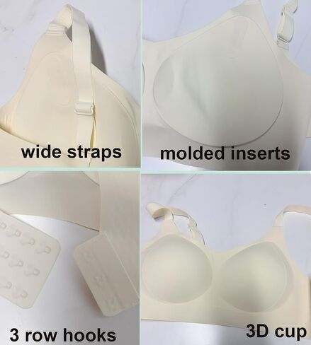 Jelly Push up Bras for Women Wireless Seamless T-Shirt Bralettes Durability No Underwire Full Coverage Everyday Bra in Kuwait