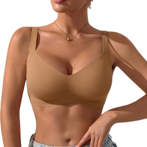 Jelly Push up Bras for Women Wireless Seamless T-Shirt Bralettes Durability No Underwire Full Coverage Everyday Bra in Saudi Arabia