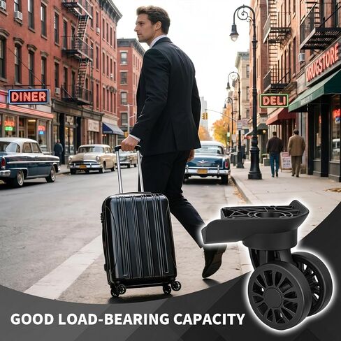 2Pcs Luggage Suitcase Wheels,Only Compatible with DELSEY 24 Inch Checked-Medium ,luggage wheels replacement with Screws/screwdriver,360° Rotation Spinner Wheel,Mute Double Row Swivel Wheel(Black) in Saudi Arabia
