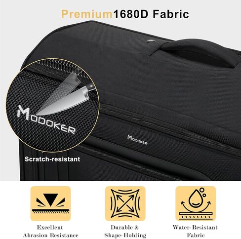 Modoker Rolling Garment Bags for Travel, Large Luggage with Spinner, Suitcase for Me Women,23-Inch Luggage with Laptop Compartment,Rolling Suitcase with Wheels,Suit Cases, Garment Bags,Black in Saudi Arabia