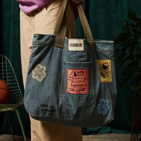 Samii Ryan Women's Snoopy & Woodstock Tote Bag, Denim, OS in Saudi Arabia
