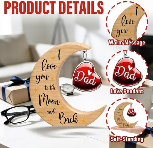 Dad Gifts from Daughter Son, Fathers Day Birthday Gifts for Dads, I Love You to the Moon and Back Fathers Day Gift Idea, Gifts for Step-Dads Present for Father Best Dad Ever Gifts in Saudi Arabia