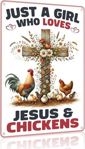 Funnysign Chicken Gifts God Says You Are Amazing Vintage Tin Sign for Chicken Coop Farm Kitchen Garden Yard Decor 8x12 inch (3912) in Saudi Arabia
