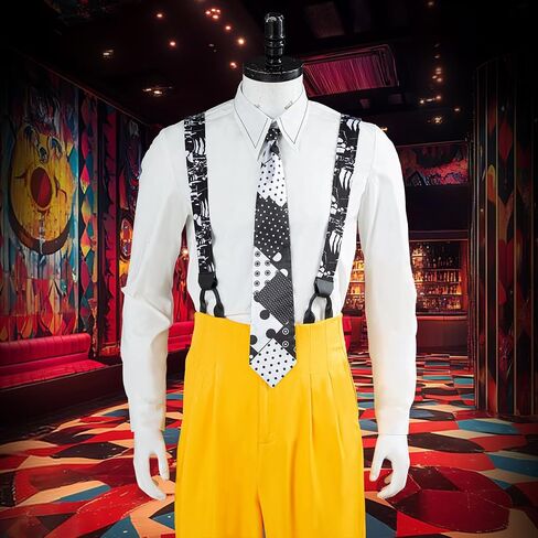 Mens Yellow Suit Uniform Movie Costume Cospaly Hat Halloween Stylish Outfit in Saudi Arabia