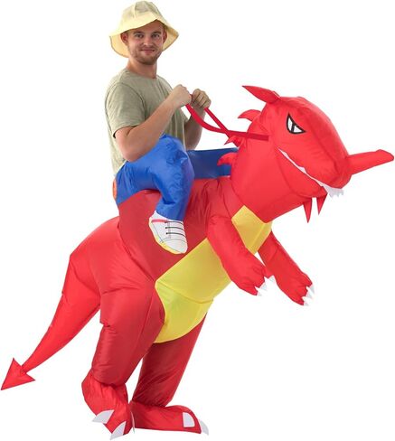 YEAHBEER Inflatable Costume Dinosaur Costume,Inflatable Dinosaur Costume,T-Rex Fancy Dress Halloween Blow up Costume in Saudi Arabia