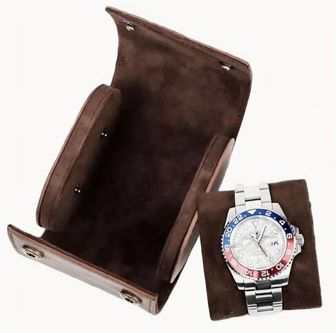 Genuine Leather Watch Roll Travel Case,3 Slots Full Grain Leather Watch Box with Pillow for Men,Watch Storage Organizer for Home Storage, Gifts in Saudi Arabia