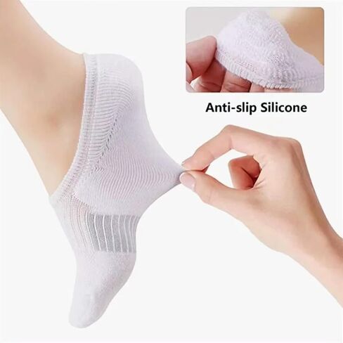 5 Pairs No Show Socks Womens Low Cut Non Slip Athletic Cotton Invisible Women Sock - US 6-9 in Kuwait