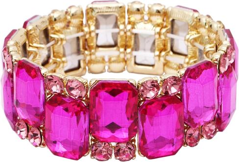 Stretch Bangle Bracelet Wedding Jewelry Accessories Austrian Crystal Elastich Bangle Bracelet Brides Bridesmaid Party Costume for women in Saudi Arabia