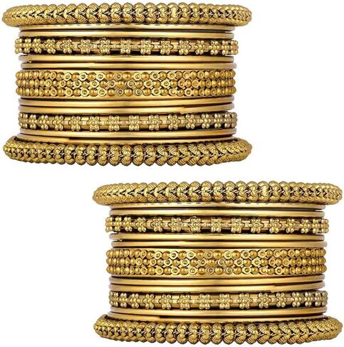 Aheli Gold Plated 2.6 Inch Metal Bangles Ethnic Fashion Jewellery Gift for Women in Kuwait