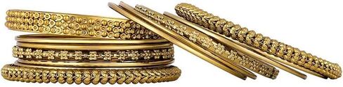 Aheli Gold Plated 2.6 Inch Metal Bangles Ethnic Fashion Jewellery Gift for Women in Kuwait