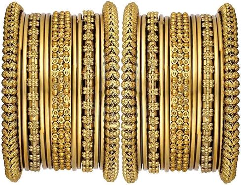Aheli Gold Plated 2.6 Inch Metal Bangles Ethnic Fashion Jewellery Gift for Women in Kuwait
