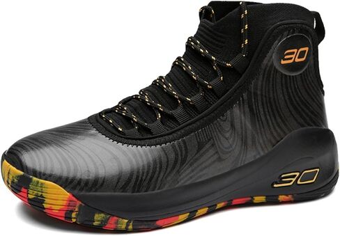 Men's Breathable Mesh High Top Lace Up Basketball Shoes Cushioned Ankle Support Lightweight Soft Non-Slip Rubber Outsole for Indoor Outdoor Sports Training Running Tennis Volleyball in Saudi Arabia
