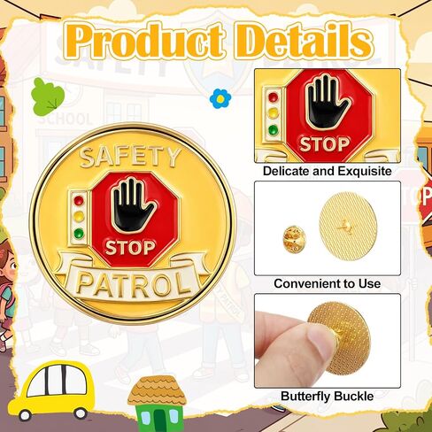 Tondiamo Safety Patrol Lapel Pins Safety Awareness Enamel Pins Scholastic Awards Badge Gifts for Students School Appreciation in Kuwait