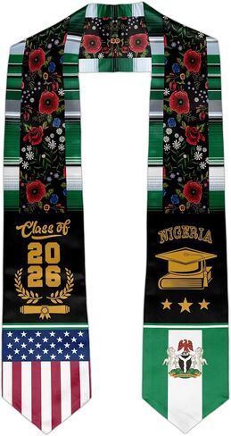 Graduation Stole Class of 2026 Satin Sash 72 Inch Straight Neck for High School College Ceremony in Saudi Arabia