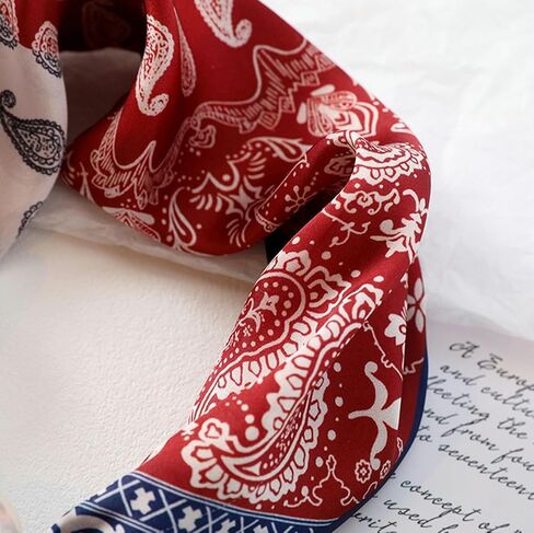 Silk Scarf Necklace for Woman Trendy Magnetic Pearl Neck Scarf Choker Satin Skinny Neckerchief Hair Bandanas Scarves in Saudi Arabia
