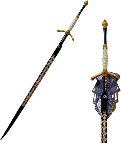 Sword Valley Expedition Series Gustav Collectible Sword with Hanging Board - Zinc Alloy Guard｜119cm/46.85" & 52.5cm/20.67" Length｜Weathered Finish Blade｜Decorative Engraved Symbols in Saudi Arabia