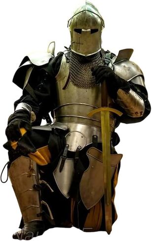 Medieval Barbuta Knight Full Suit of Armor - 18 Gauge Crusader Armor Costume for LARP Reenactment in Kuwait