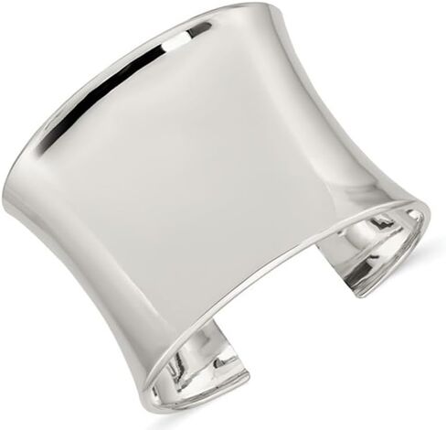 Sterling Silver Polished Cuff Bangle Bracelet (50mm) in Saudi Arabia