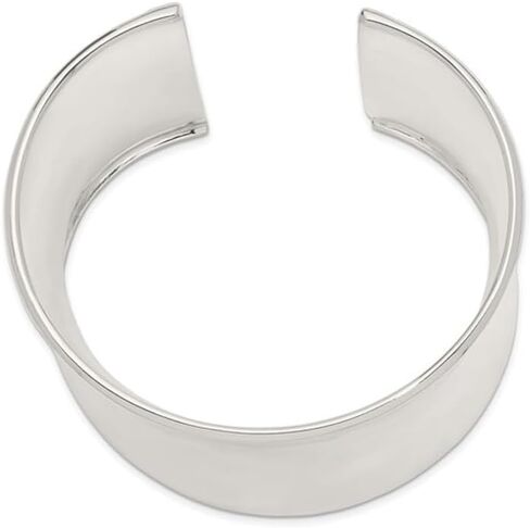 Sterling Silver Polished Cuff Bangle Bracelet (50mm) in Saudi Arabia