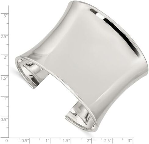 Sterling Silver Polished Cuff Bangle Bracelet (50mm) in Saudi Arabia