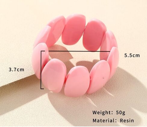 Chunky Acrylic Cuff Bracelets Colorful Round Square Resin Bangle Bracelet Geometric Irregular Acetate Wide Wristband Statement Jewelry for Women ﻿-Black in Saudi Arabia