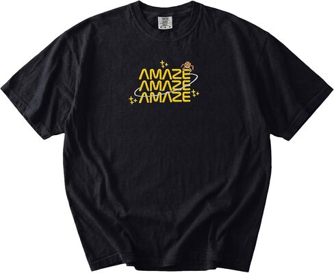 قميص Amaze Amaze Amaze المطرز، تي شيرت بألوان مريحة مستوحاة من الخيال العلمي، تي شيرت مضحك باقتباس الفضاء متعدد in Kuwait