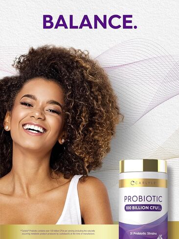 Carlyle Probiotic 100 Billion CFU | 120 Capsules | Delayed Release | 31 Probiotic Strains | with Prebiotic Fiber | Vegan, Non GMO, Gluten Free in Kuwait