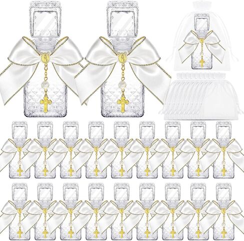 Chuangdi 20 Set Water Bottles Baptism Favors 50ml Empty Glass Container with Cork for Guest First Communion Church Wedding Party Favors Jerusalem Gifts Catholic Christian in Kuwait
