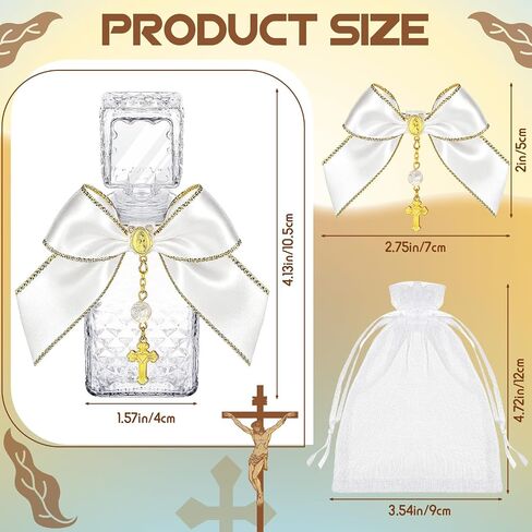 Chuangdi 20 Set Water Bottles Baptism Favors 50ml Empty Glass Container with Cork for Guest First Communion Church Wedding Party Favors Jerusalem Gifts Catholic Christian in Kuwait