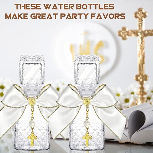 Chuangdi 20 Set Water Bottles Baptism Favors 50ml Empty Glass Container with Cork for Guest First Communion Church Wedding Party Favors Jerusalem Gifts Catholic Christian in Kuwait