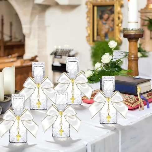 Chuangdi 20 Set Water Bottles Baptism Favors 50ml Empty Glass Container with Cork for Guest First Communion Church Wedding Party Favors Jerusalem Gifts Catholic Christian in Kuwait