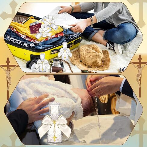 Chuangdi 20 Set Water Bottles Baptism Favors 50ml Empty Glass Container with Cork for Guest First Communion Church Wedding Party Favors Jerusalem Gifts Catholic Christian in Kuwait