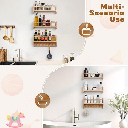 Nursery Floating Shelves for Kids Rooms – 16 Inches Floating Wall Bookshelves, Space - Saving for Kids Room, Bedroom and Study Room,Set of 3 (Pre-Strung Bead Strings) in Saudi Arabia