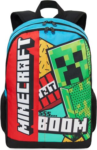 Get Trend Minecraft Kids Backpack, Lightweight 18 inch Creeper Book Bag with Padded Straps for Travel School Bag Gamer Gifts (Multi Minecraft) in Saudi Arabia