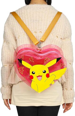 Pokemon Mini Backpack for Adults - Bundle with 12" Heart Shaped Pikachu Backpack Purse for Women Plus Trading Cards | Pokemon Small Bookbag Set in Saudi Arabia