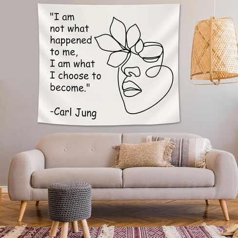 50x60 Inch I Am What I Choose to Become Tapestry, Jung Quote Mental Health Wall Hanging, Inspirational CBT DBT Therapy Office Decor, Growth Mindset Banner Backdrop for Classroom in Kuwait