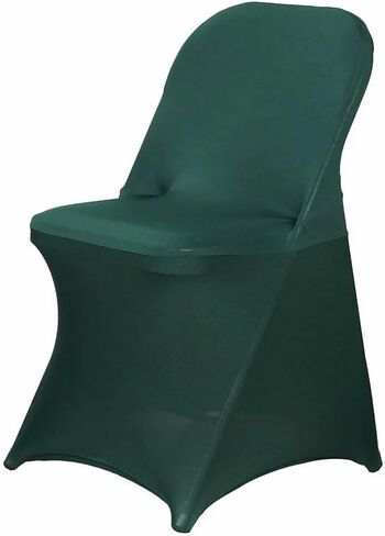 12 pcs Hunter Green Spandex Stretchable Folding Chair Covers for Party Wedding Linens Decorations Dining Ceremony Reception Supplies Fit Durable Washable Reusable Elastic Slipcovers for Chairs in Saudi Arabia