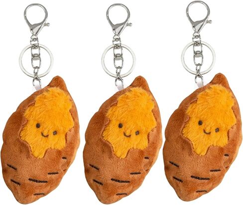 3PCS Potato Keychain, Roasted Sweet Potato Bag Charm, Cute Plush Keychain Roasted Sweet Potato Keychain, for Car Key Char and Bag Accessories ﻿ in Saudi Arabia