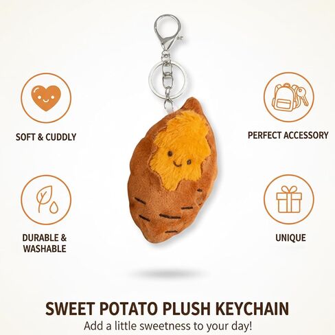 3PCS Potato Keychain, Roasted Sweet Potato Bag Charm, Cute Plush Keychain Roasted Sweet Potato Keychain, for Car Key Char and Bag Accessories ﻿ in Saudi Arabia