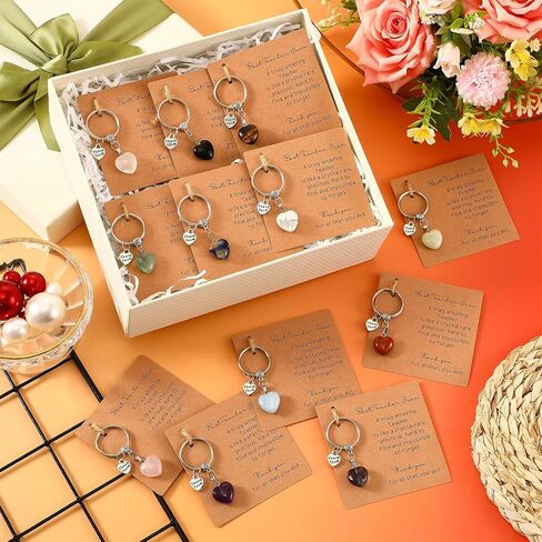 Unittype 12 Pcs Teacher Appreciation Gift Set Heart Shaped Pendant Keychain Thank You Card for Graduation Christmas Valentine's Day Thank You Teacher Gifts in Kuwait