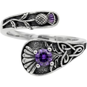 Scottish Thistle Ring Thistle Spoon Thumb Ring for Women Scottish Thistle Jewelry Gifts for Women in Saudi Arabia