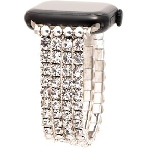 Rhinestone Elastic Watch Band Compatible with Apple Watch 38/40/41/42/44/45/46/49mm, Bling Handmade Crystal Stretch Strap for iWatch All Series in Saudi Arabia