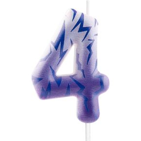 Number 6 Kpop Birthday Candle, Purple Lightning Numeral Cake Topper Candle for Kpop Theme Tattoo Design Party Supplies Anniversary Decoration Favors in Kuwait