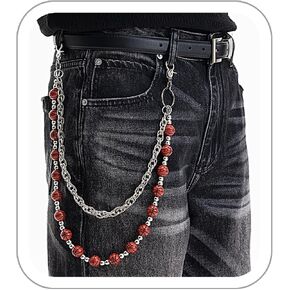 Pants Chain Wallet Chains for Men Women Trendy Soccer Ball Beads Pocket Jeans Belt Pants Chain Jewelry Accessories in Saudi Arabia